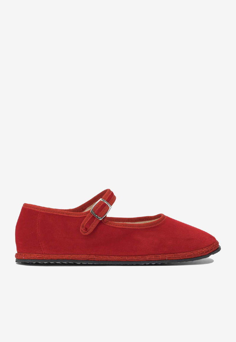 Vibi Venezia Mary-Jane Velvet Ballet Flats Red MARY JANEROSSO_fb042cae-49dd-48ce-b3db-d9cd8fb3dda1