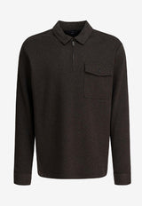 Vince Logo Embroidered Polo T-shirt Brown M12769974A164RBL_17ee22f9-5e65-4167-ae5f-a2a074c13daf