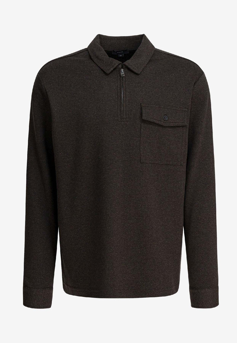 Vince Logo Embroidered Polo T-shirt Brown M12769974A164RBL_17ee22f9-5e65-4167-ae5f-a2a074c13daf