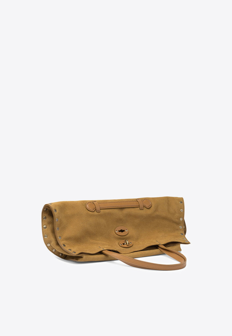 Zanellato Medium A'spasso Nubuck Leather Shoulder Bag Brown A' SPASSO JONES M0687900070000Z0250_eb73feea-e725-43ad-8e90-5dd5bd37f312