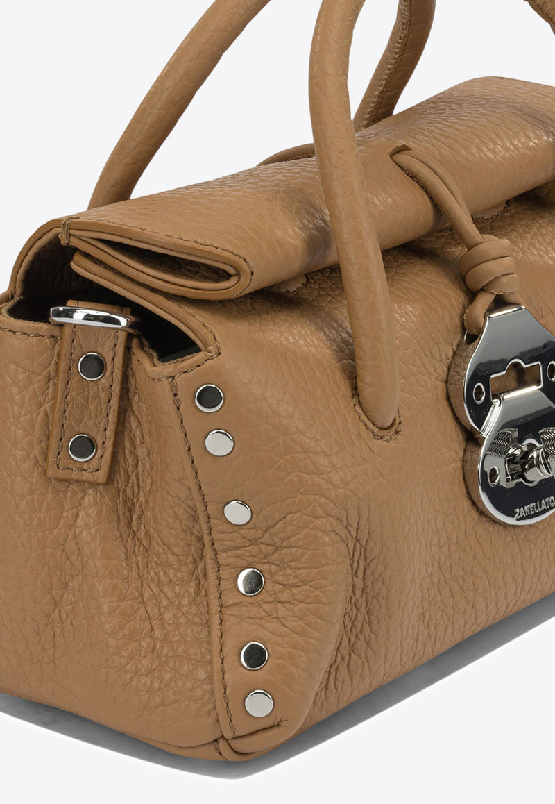 Zanellato Baby Dotta Hammered Leather Top Handle Bag Brown DOTTA CENTAURO BABY0687501120000Z0231_655a9197-6766-4f87-be30-8a3755d7707f