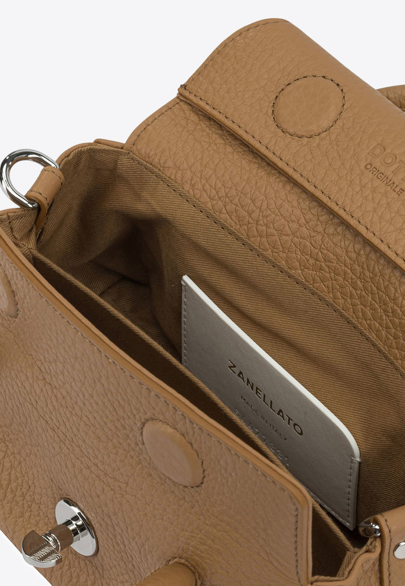 Zanellato Baby Dotta Hammered Leather Top Handle Bag Brown DOTTA CENTAURO BABY0687501120000Z0231_655a9197-6766-4f87-be30-8a3755d7707f