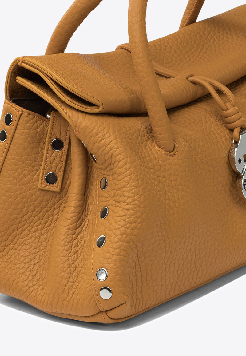Zanellato Small Dotta Hammered Leather Top Handle Bag Orange DOTTA CENTAURO S0687501120000Z0307_b35a41cc-cdae-4f81-ba3c-070d05c57a12
