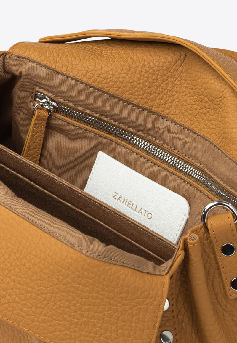 Zanellato Small Dotta Hammered Leather Top Handle Bag Orange DOTTA CENTAURO S0687501120000Z0307_b35a41cc-cdae-4f81-ba3c-070d05c57a12
