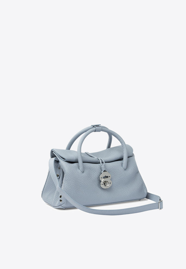 Zanellato Small Dotta Hammered Leather Top Handle Bag Light Blue DOTTA CENTAURO S0687501120000Z0611_8d46ed58-00a7-4785-970e-78b648355834