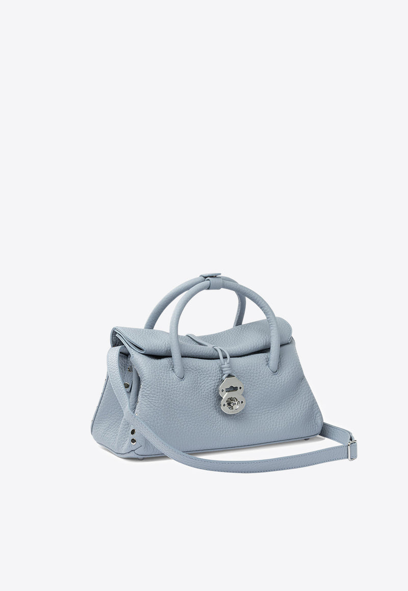 Zanellato Small Dotta Hammered Leather Top Handle Bag Light Blue DOTTA CENTAURO S0687501120000Z0611_8d46ed58-00a7-4785-970e-78b648355834