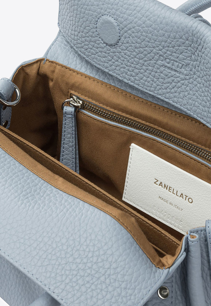 Zanellato Small Dotta Hammered Leather Top Handle Bag Light Blue DOTTA CENTAURO S0687501120000Z0611_8d46ed58-00a7-4785-970e-78b648355834