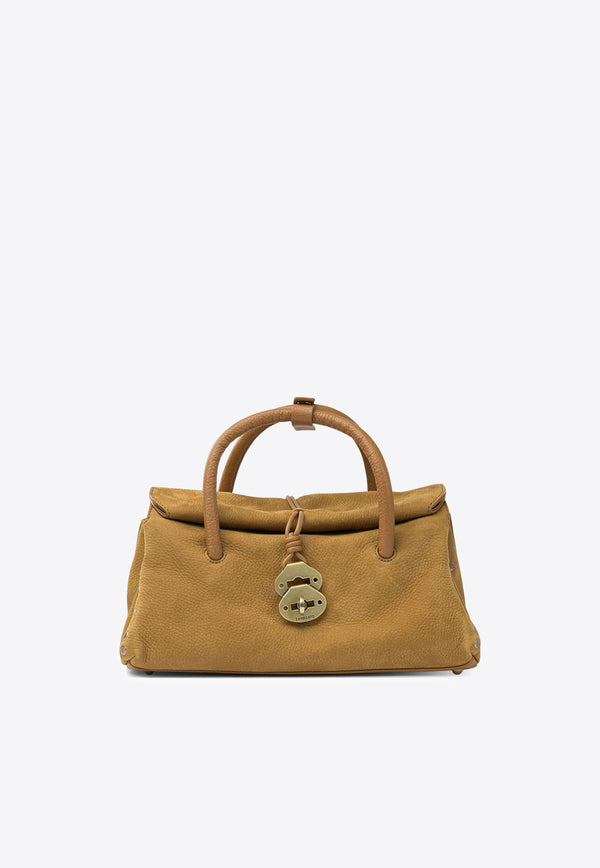 Zanellato Small Dotta Nubuck Leather Top Handle Bag Brown DOTTA JONES S0691200070000Z0250_bcbad323-8e86-4585-bb24-7b58af042773