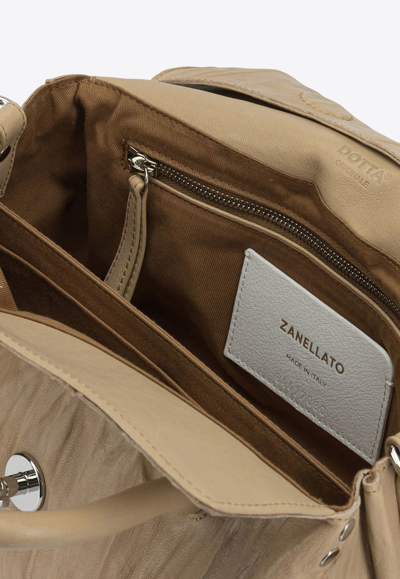 Zanellato Small Dotta Plisse Shoulder Bag Beige DOTTA PLISSE' S0683332090000Z0334_b574caa3-5e7c-4b6d-a6ca-8c358f45e469