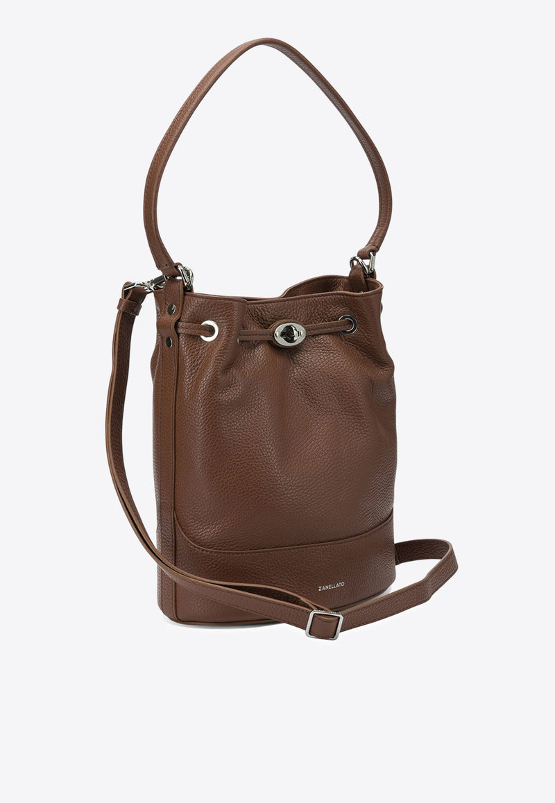 Zanellato Small Monda Hammered Leather Shoulder Bag Camel MONDA' DAILY S0689800040000Z0283_0ca87531-7800-47ae-a7e2-51d3c53002ef