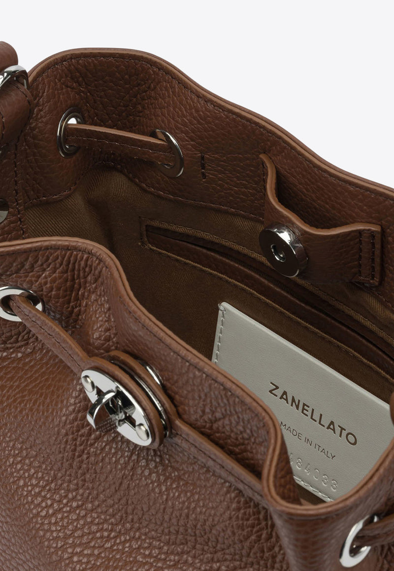 Zanellato Small Monda Hammered Leather Shoulder Bag Camel MONDA' DAILY S0689800040000Z0283_0ca87531-7800-47ae-a7e2-51d3c53002ef