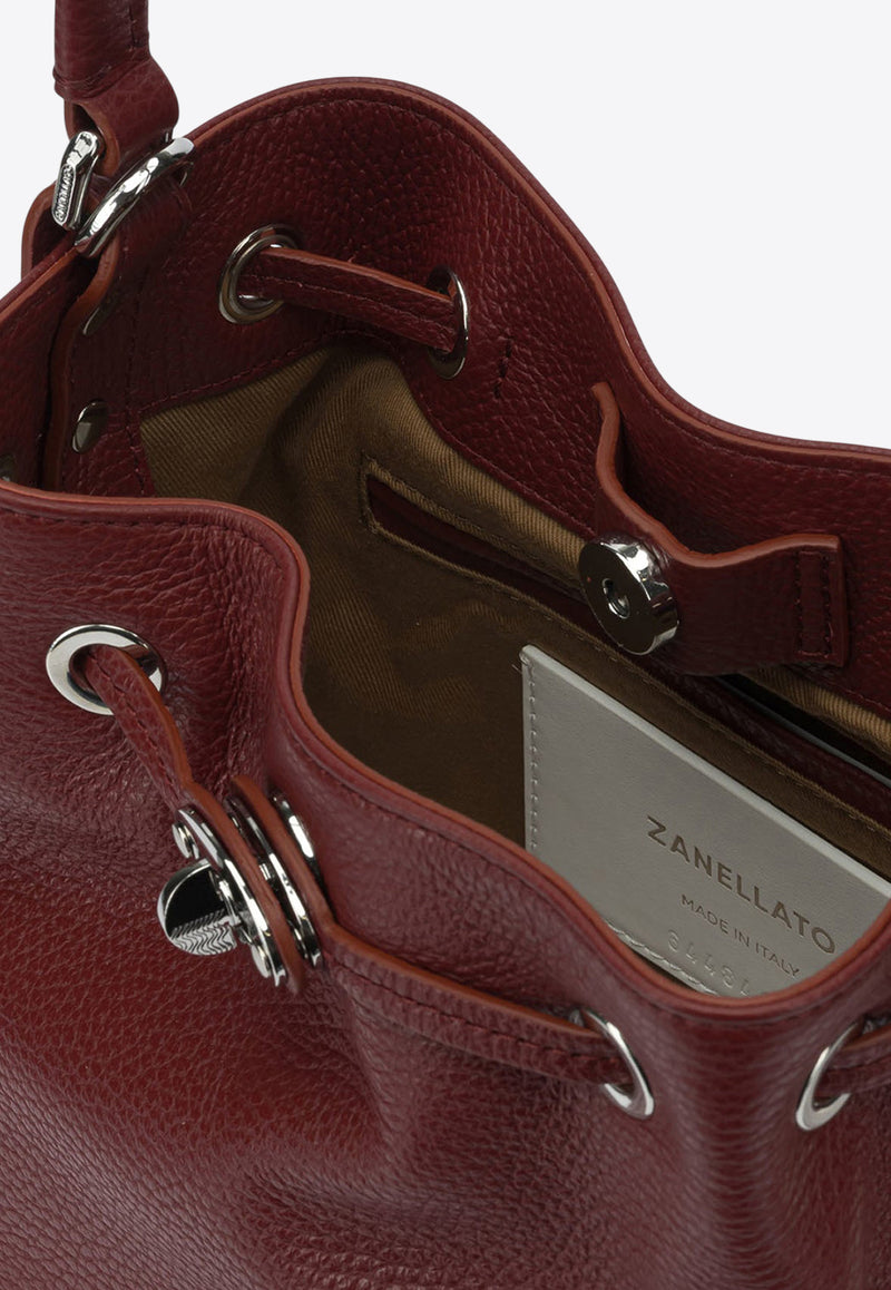 Zanellato Small Monda Hammered Leather Shoulder Bag Red MONDA' DAILY S0689800040000Z0940_192b16ba-3f22-48cf-b959-e93f3800e482