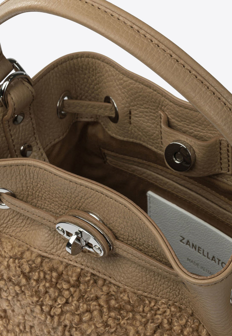 Zanellato Small Monda Shearling Bucket Bag Brown MONDA' DOLLY S0689801110000Z0221_72f7d877-c25c-41f9-aa42-d338b6bdcfd6