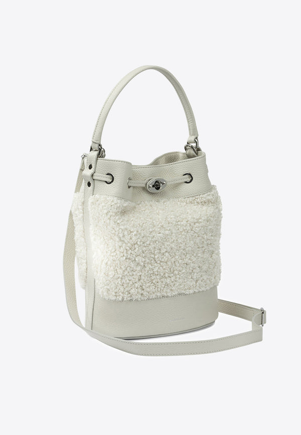 Zanellato Small Monda Shearling Bucket Bag White MONDA' DOLLY S0689801110000Z1110_65a413b9-3018-4a59-a0f4-120e704faaa3
