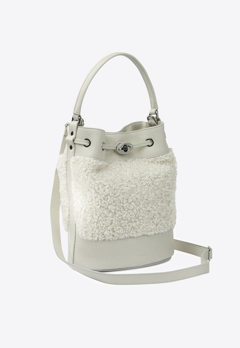 Zanellato Small Monda Shearling Bucket Bag White MONDA' DOLLY S0689801110000Z1110_65a413b9-3018-4a59-a0f4-120e704faaa3
