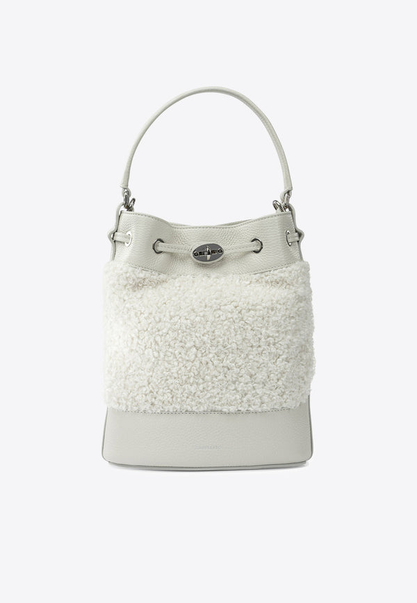 Zanellato Small Monda Shearling Bucket Bag White MONDA' DOLLY S0689801110000Z1110_65a413b9-3018-4a59-a0f4-120e704faaa3