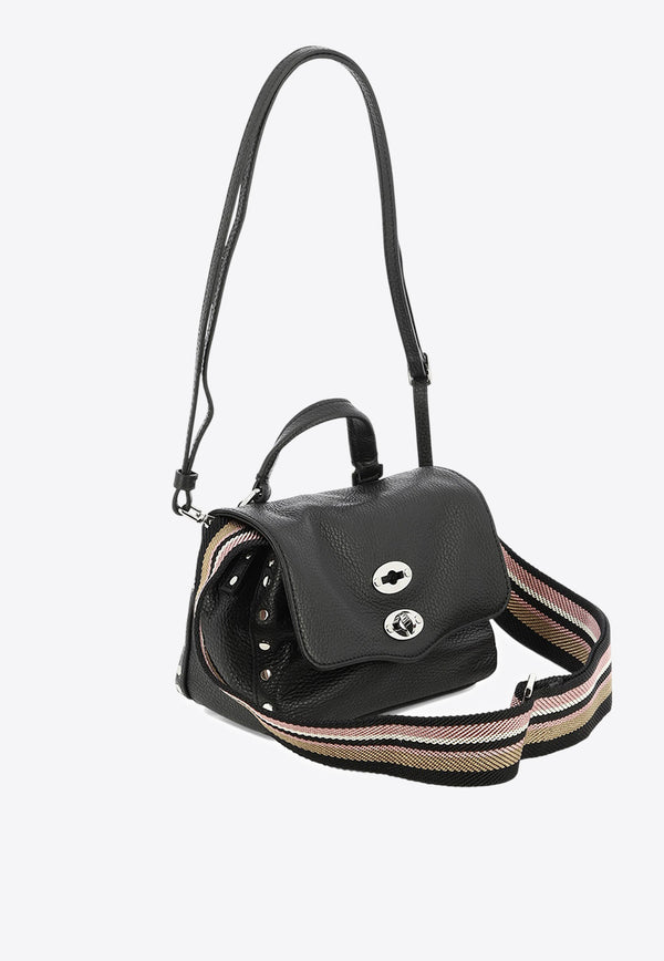Zanellato Baby Postina Tumbled Leather Shoulder Bag Black POSTINA DAILY GIORNO BABY0680100050000Z0001_e77ea266-4772-456b-a48e-62c937c50d6a