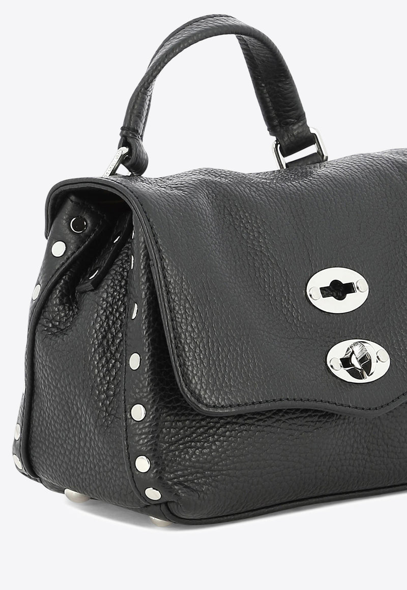 Zanellato Baby Postina Tumbled Leather Shoulder Bag Black POSTINA DAILY GIORNO BABY0680100050000Z0001_e77ea266-4772-456b-a48e-62c937c50d6a