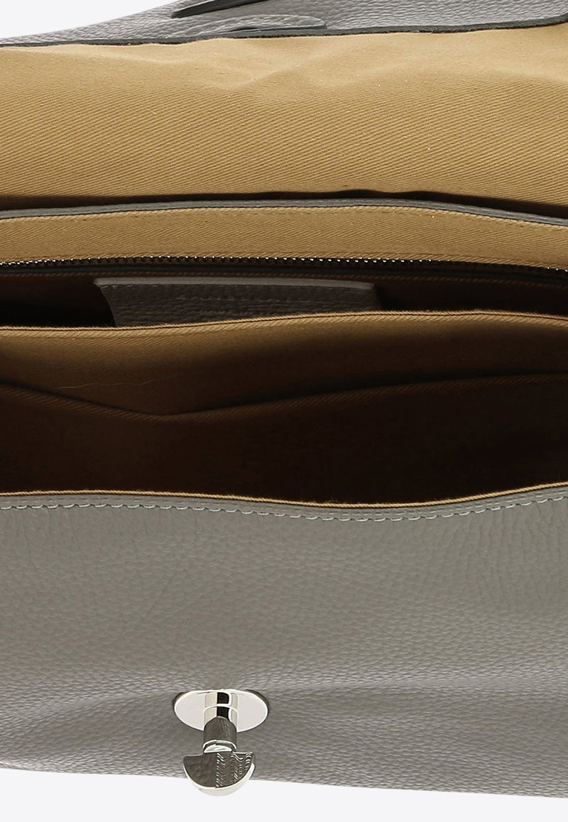 Zanellato Small Postina Tumbled Leather Shoulder Bag Gray POSTINA DAILY S0680100040000Z0130_1c99dd64-bcde-4db6-8c07-f20af08835a6