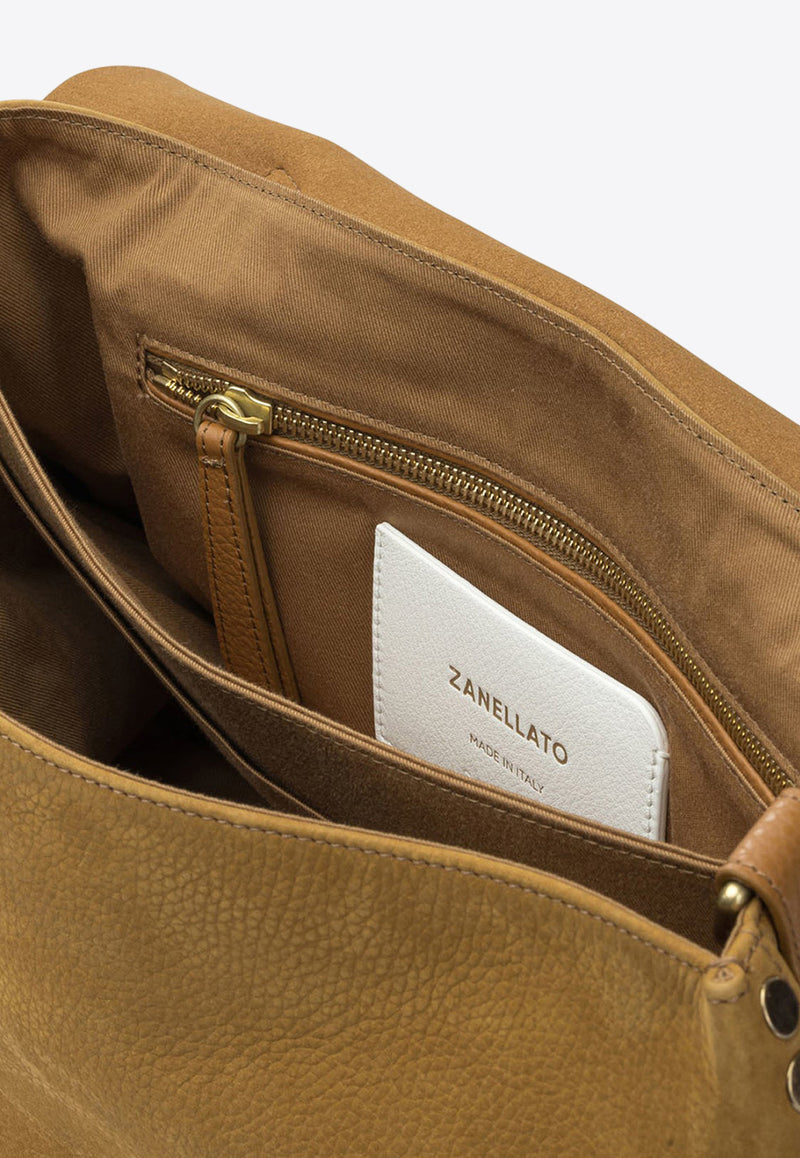 Zanellato Medium Postina Nubuck Leather Shoulder Bag Brown POSTINA JONES M0680900070000Z0250_6f96450f-b8e5-49e1-8ce4-eddf1413c421