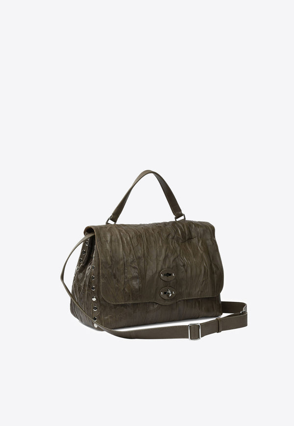 Zanellato Medium Postina Plisse Leather Shoulder Bag Green POSTINA PLISSE' M0680902090000Z0413_43c74d15-3353-4896-ab12-ad22c7c3f424