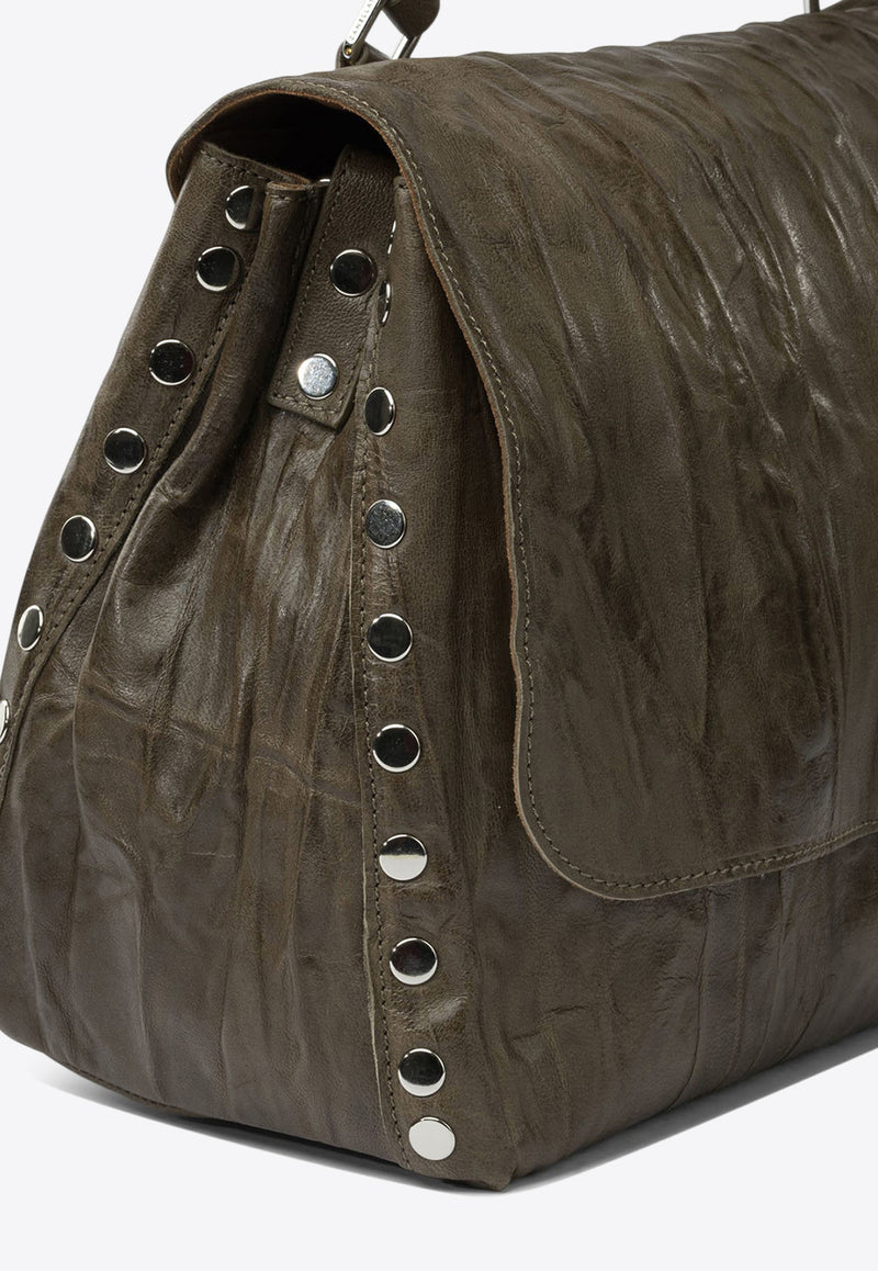 Zanellato Medium Postina Plisse Leather Shoulder Bag Green POSTINA PLISSE' M0680902090000Z0413_43c74d15-3353-4896-ab12-ad22c7c3f424