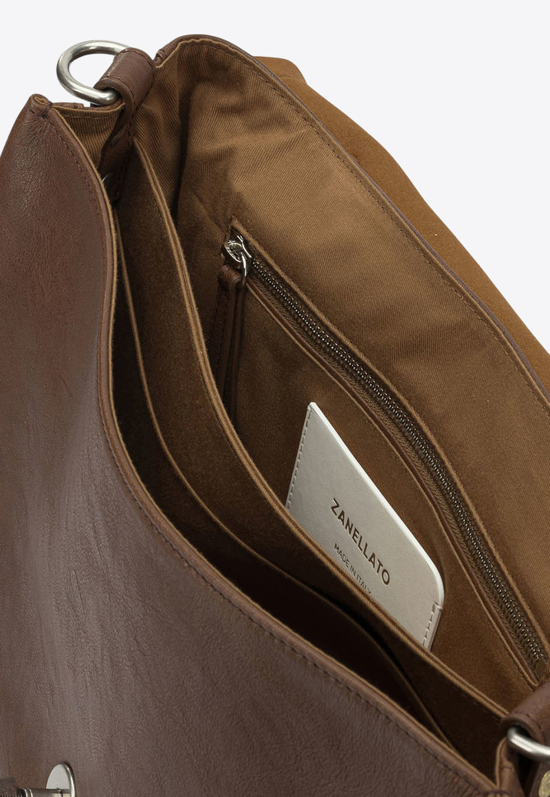 Zanellato Medium Postina Smooth Leather Shoulder Bag Brown POSTINA TABACCO M0680002100000Z1152_9f9c9b6c-8604-41fd-83fe-7d427ff8e52f