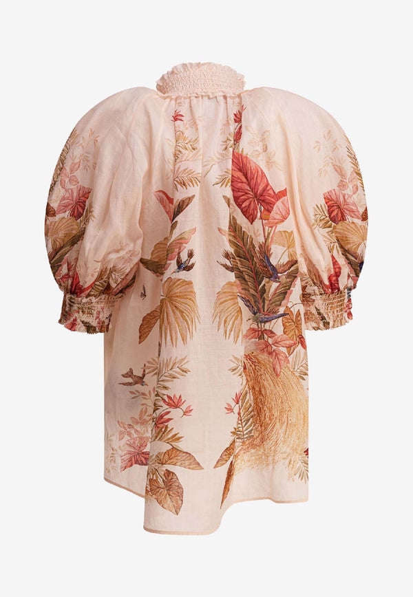 Zimmermann Ascension Printed Blouse Beige 4556TSS253CRMPLMFLO_81777