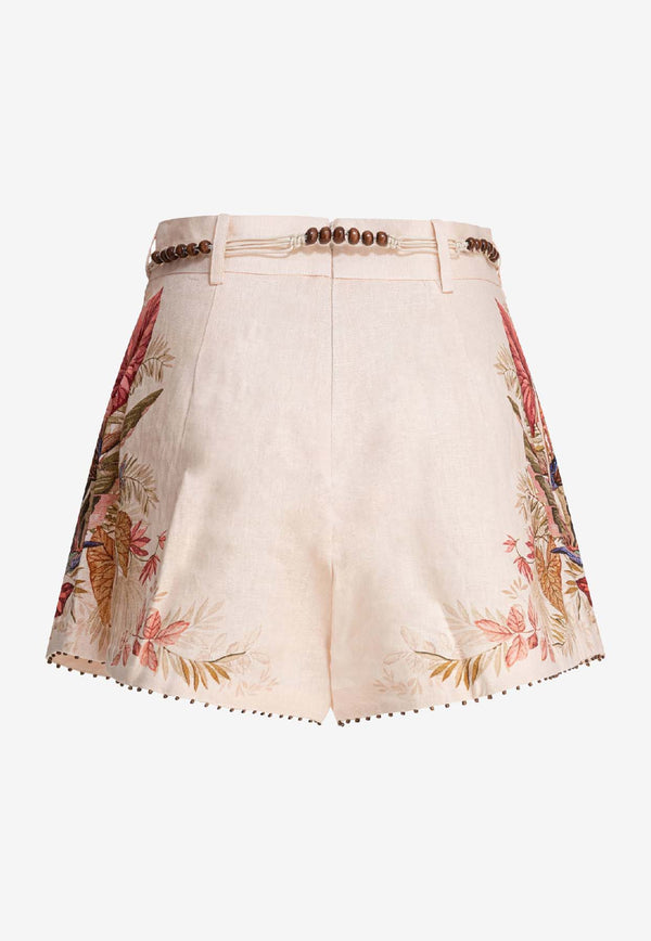 Zimmermann Ascension Printed Mini Shorts Pink 4557ASS253CRMPLMFLO_81627