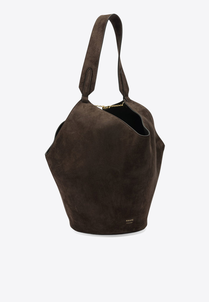 Khaite Lotus Suede Shoulder Bag Brown H2043-726950_1e41a591-391a-4356-8360-0297a997a6e1