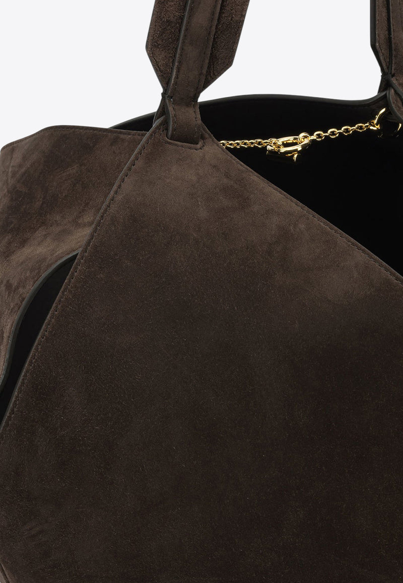 Khaite Lotus Suede Shoulder Bag Brown H2043-726950_1e41a591-391a-4356-8360-0297a997a6e1