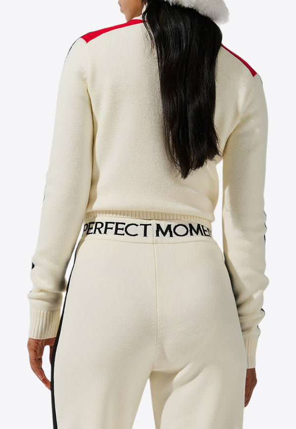 Perfect Moment La Tour Half-Zip Wool Sweater White W3001107BLACK/WHITE