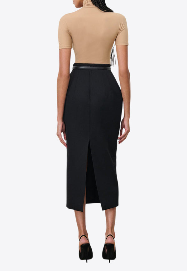 Wardrobe.NYC Sculpted Midi Skirt Black W3007R18WOBLACK