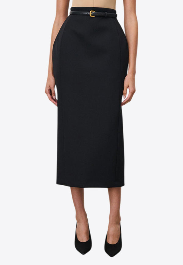 Wardrobe.NYC Sculpted Midi Skirt Black W3007R18WOBLACK