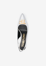 Tom Ford 60 TF Slingback Pumps in Metallic Leather W3164-LSP014G 1G004 Silver