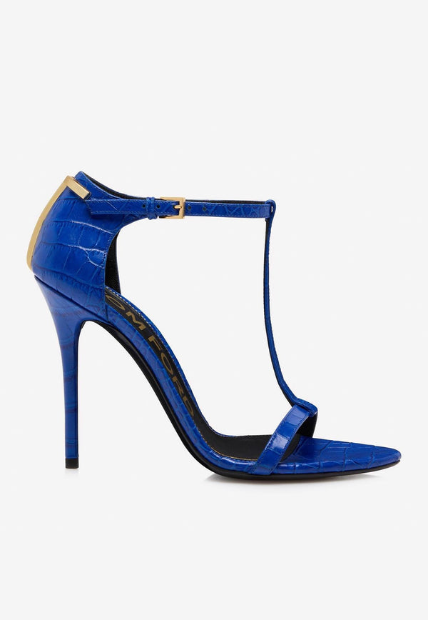 Tom Ford 105 Sandals in Croc-Embossed Leather W3219-LCL125G 1L025 Blue