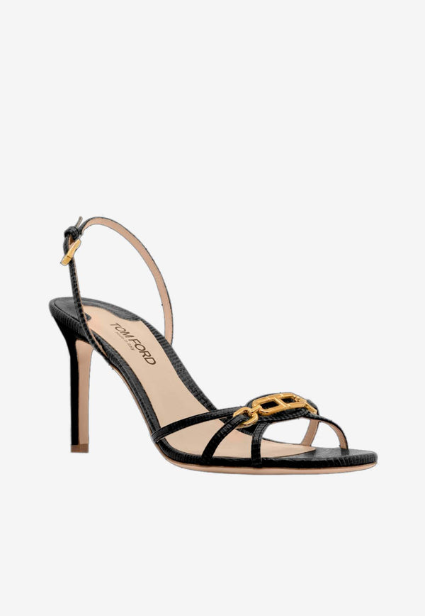 Tom Ford Whitney 85 Lizard-Effect Leather Sandals W3387-LCL097X 1N001