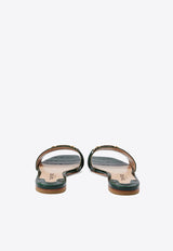 Tom Ford Whitney Croc-Embossed Leather Slides W3526-LGO052G 1E005 Green