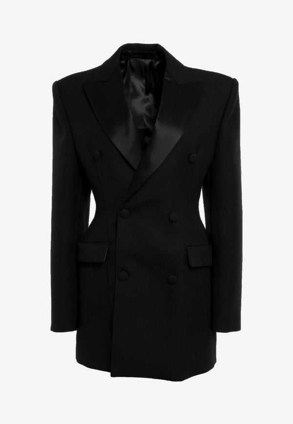Wardrobe.NYC Double-Breasted Wool Blazer Dress W4053R14BLACK