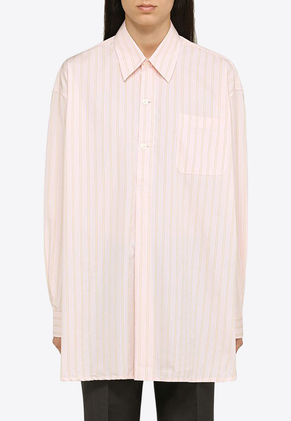 Our Legacy Popover Striped Button-Up Shirt Pink W4232PPCO/N_OLEGA-PB