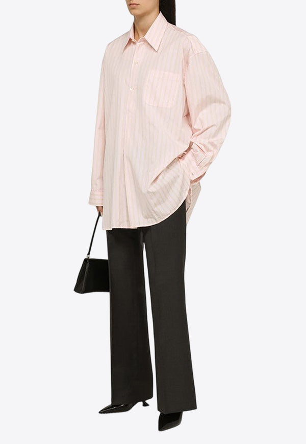 Our Legacy Popover Striped Button-Up Shirt Pink W4232PPCO/N_OLEGA-PB