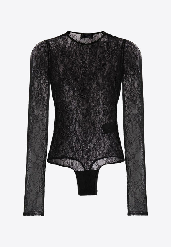 Wardrobe.NYC Long-Sleeved Lace Bodysuit W5051R14BLACK