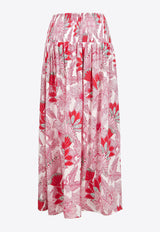Poupette St Barth Carla Rock Printed Maxi Skirt Multicolor W6CR26SVPPDP_PINK
