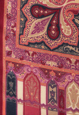 Etro Floral Leafy Print Cashmere-Blend Scarf Bordeaux WATA0005-AV261 S9001