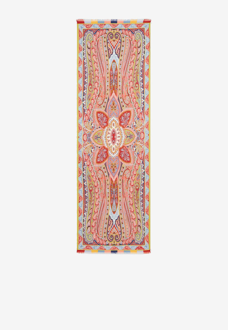 Etro Printed Wool-Blend Scarf Red WATA0005-AV639 S9001