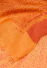 Etro Paisley Motif Silk-Blend Scarf Orange WATA0009-AKE81 S9850