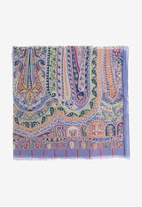 Etro Paisley Print Silk Scarf Purple WATA0010-AS288 S9000