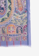 Etro Paisley Print Silk Scarf Purple WATA0010-AS288 S9000