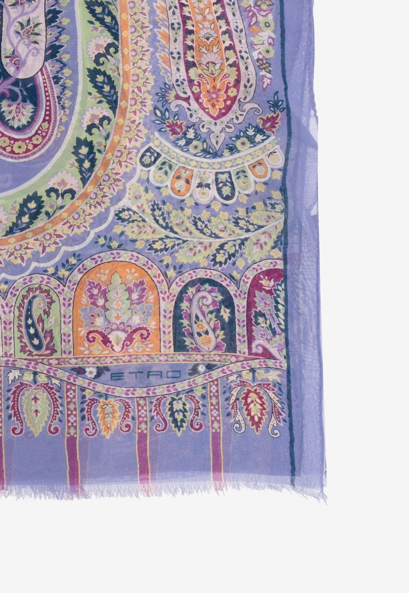 Etro Paisley Print Silk Scarf Purple WATA0010-AS288 S9000