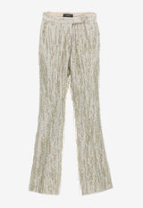 Amiri Sequined Flared Pants Silver WAW089_000_271